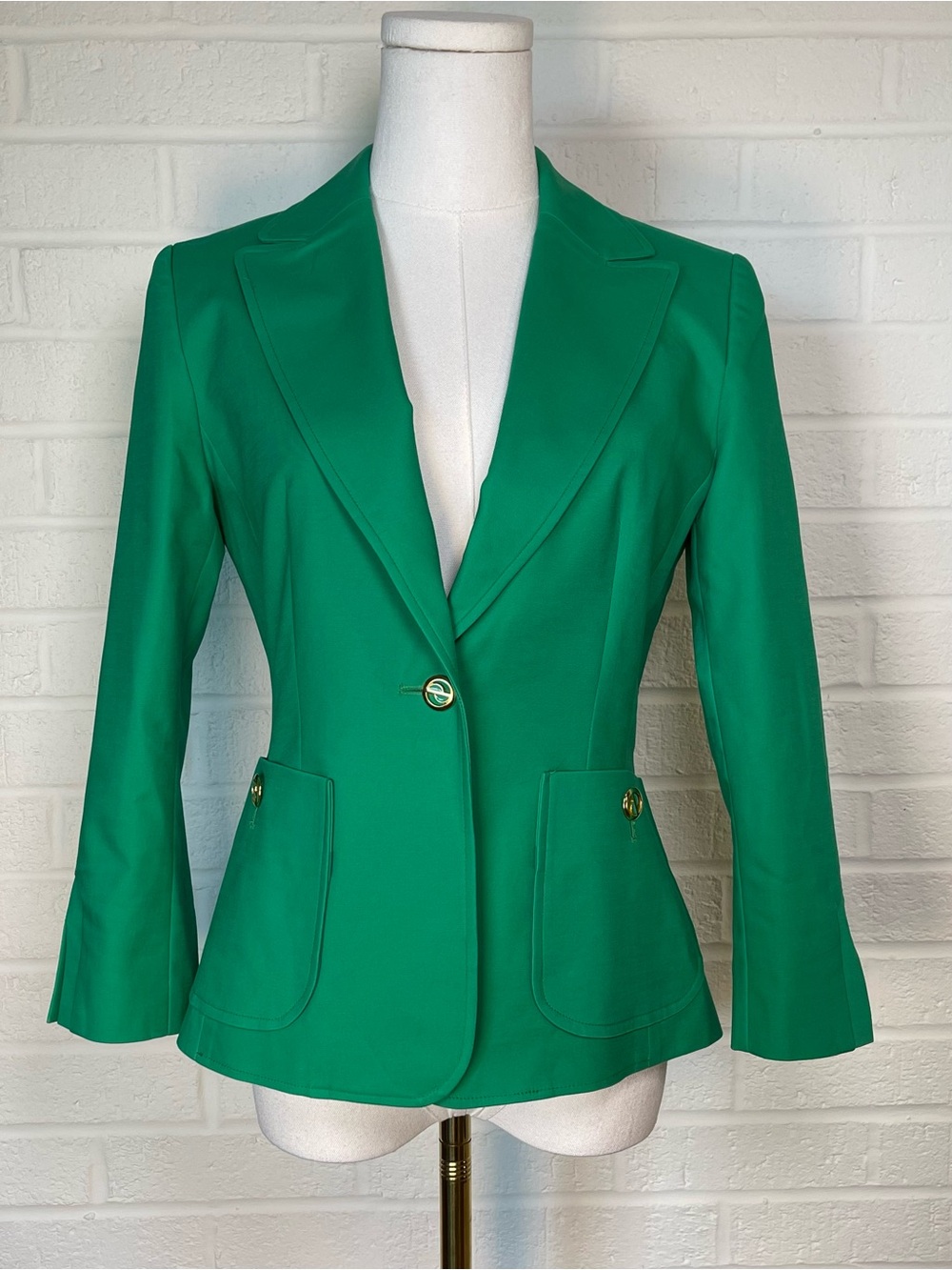 Sandra Angelozzi Emerald Green Cotton Blazer size 34
